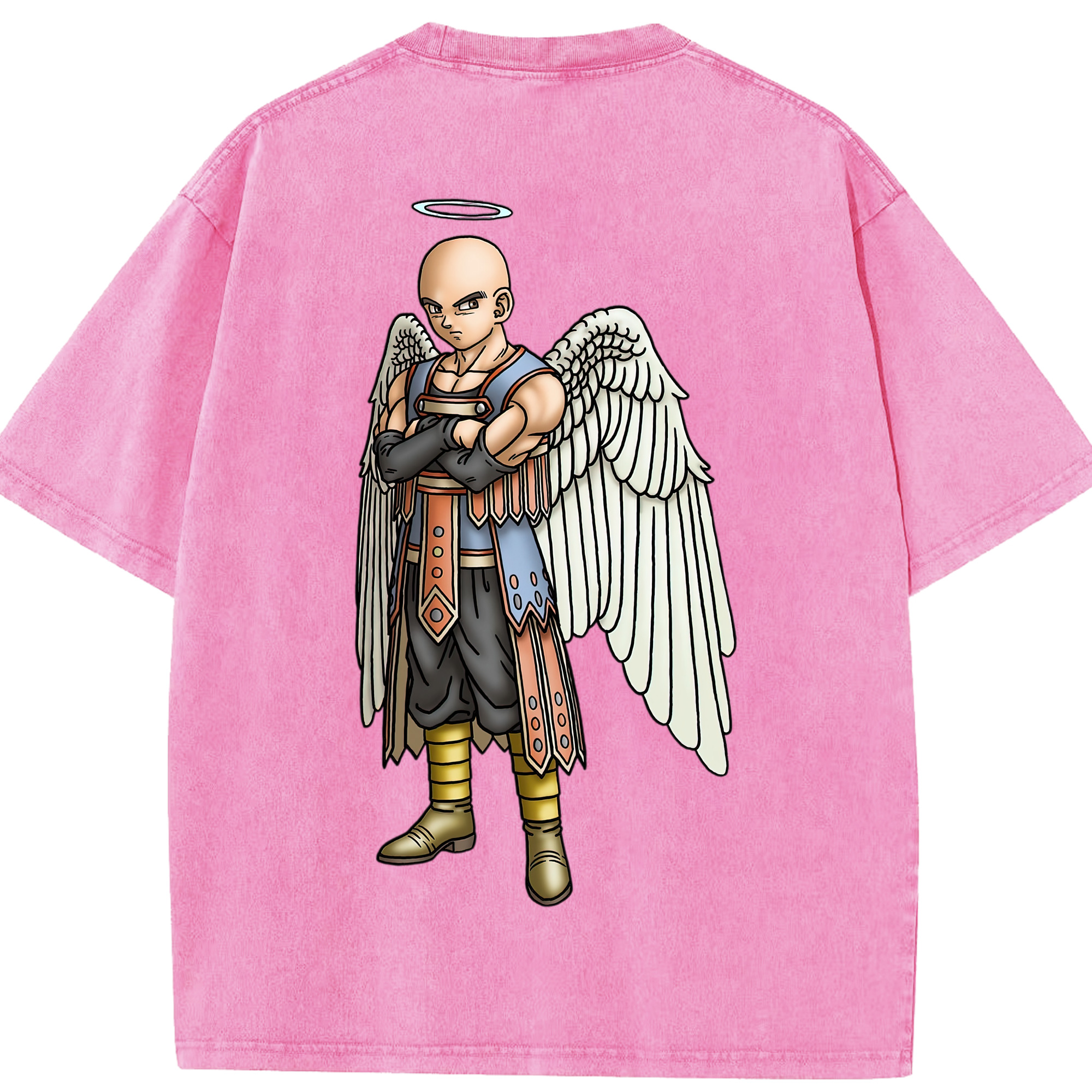 （画像用） ドラゴンクエスト Doragon Kuesuto Dragon Quest 綿100% ヴィンテージ風 半袖Tシャツ（背面プリント）